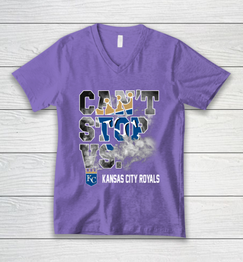 MLB Kansas City Royals Baseball Can't Stop Vs Kansas City Royals V-Neck T-Shirt 8