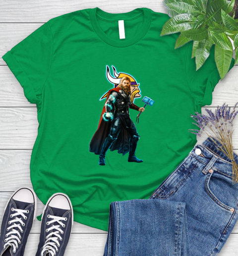 NFL Thor Avengers Endgame Football Minnesota Vikings Women's T-Shirt 6