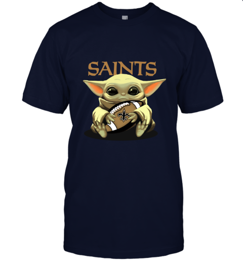 Baby Yoda Loves The New Orleans Saints Star Wars NFL Unisex Jersey Tee