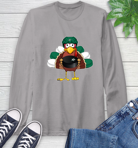 Dallas Stars Turkey Thanksgiving Day Long Sleeve T-Shirt 6