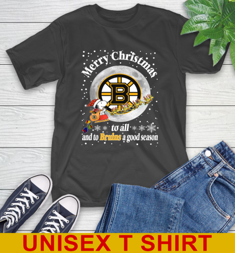 Boston Bruins Merry Christmas To All And To Bruins A Good Season NHL Hockey Sports T-Shirt