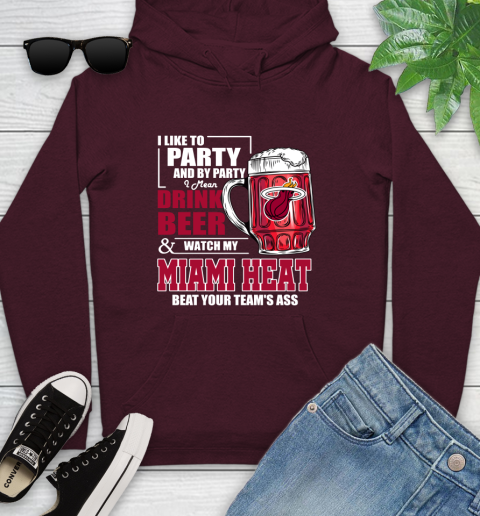 NBA Drink Beer and Watch My Miami Heat Beat Your Team's Ass Basketball Youth Hoodie 7