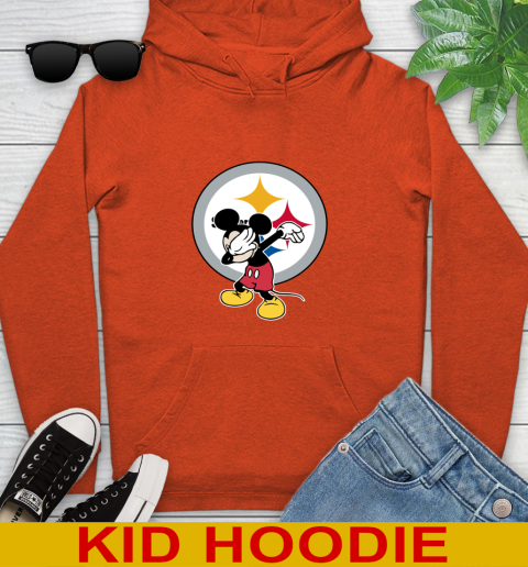 Pittsburgh Steelers NFL Football Dabbing Mickey Disney Sports Youth Hoodie 5