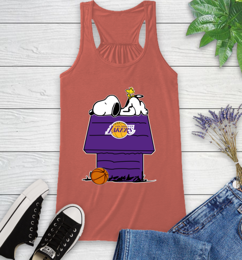Los Angeles Lakers NBA Basketball Snoopy Woodstock The Peanuts Movie Racerback Tank 4