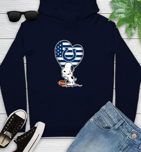 Indianapolis Colts NFL Football The Peanuts Movie Adorable Snoopy Youth Hoodie 4