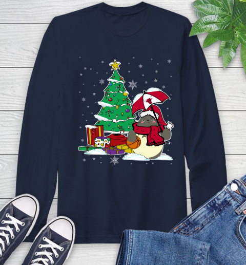 Chicago Bulls NBA Basketball Cute Tonari No Totoro Christmas Sports Long Sleeve T-Shirt 3