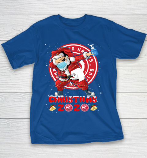 Atlanta Hawks Funny Santa Claus Dabbing Christmas 2020 NBA Youth T-Shirt 6