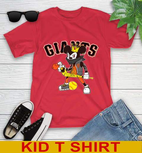San Francisco Giants MLB Baseball Mickey Peace Sign Sports Youth T-Shirt 10