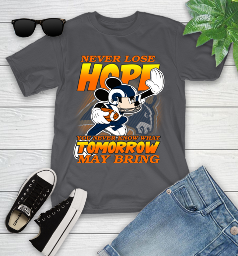 Los Angeles Rams NFL Football Mickey Disney Never Lose Hope Youth T-Shirt 6