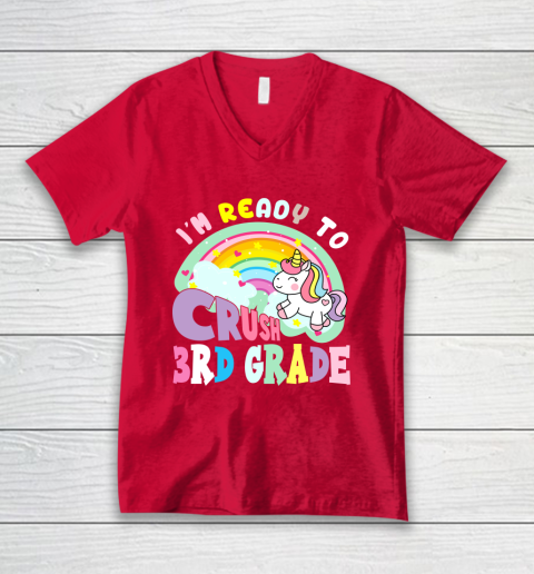 Back to school shirt ready to crush 3rd grade unicorn V-Neck T-Shirt 14