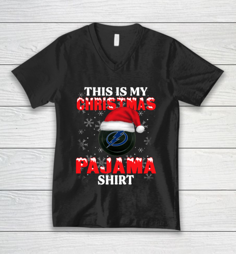 Tampa Bay Lightning This Is My Christmas Pajama Shirt NHL V-Neck T-Shirt