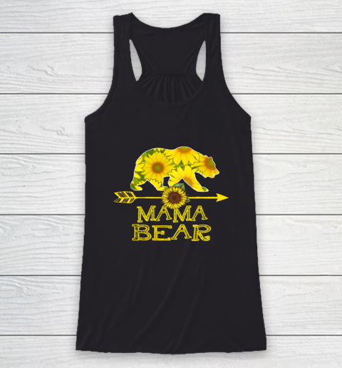 Mama Bear Sunflower T Shirt Funny Mother Father Gift Racerback Tank