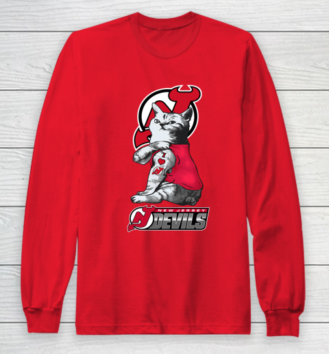 NHL My Cat Loves New Jersey Devils Hockey Long Sleeve T-Shirt 7