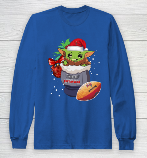 Tampa Bay Buccaneers Christmas Baby Yoda Star Wars Funny Happy NFL Long Sleeve T-Shirt 9