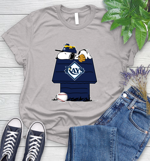 MLB Tampa Bay Rays Snoopy Woodstock The Peanuts Movie Baseball T Shirt Women's T-Shirt 10