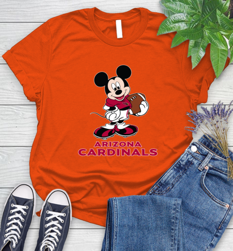NFL Football Arizona Cardinals Cheerful Mickey Mouse Shirt Women's T-Shirt 4