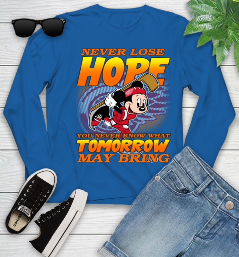 Detroit Red Wings NHL Hockey ootball Mickey Disney Never Lose Hope Youth Long Sleeve 10