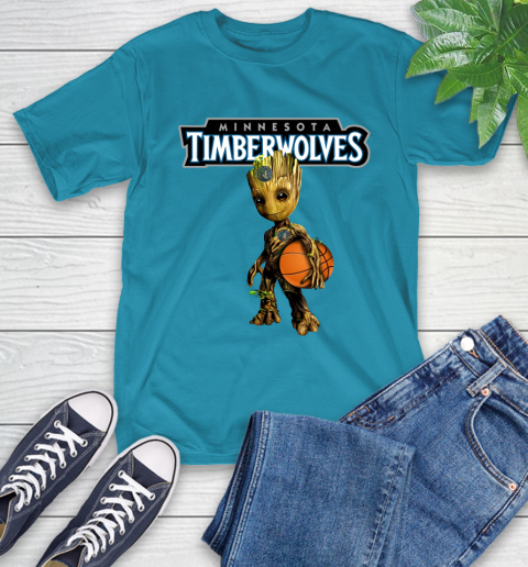 Minnesota Timberwolves NBA Basketball Groot Marvel Guardians Of The Galaxy T-Shirt 8