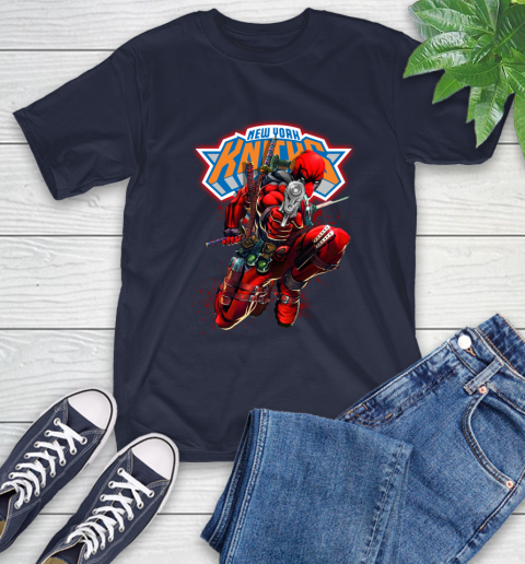 NBA Deadpool Marvel Comics Sports Basketball New York Knicks T-Shirt 4