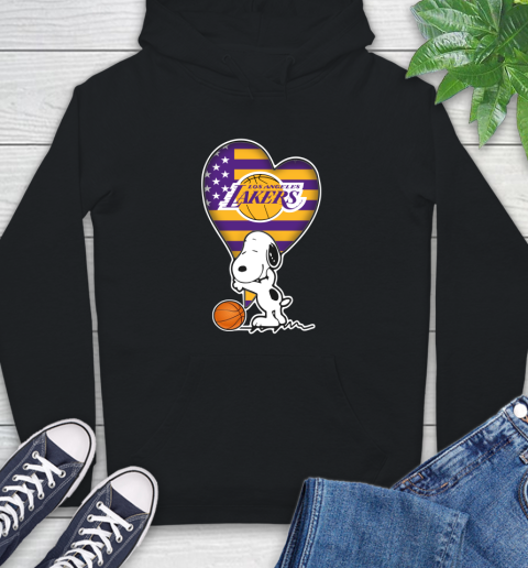 Los Angeles Lakers NBA Basketball The Peanuts Movie Adorable Snoopy Hoodie 2