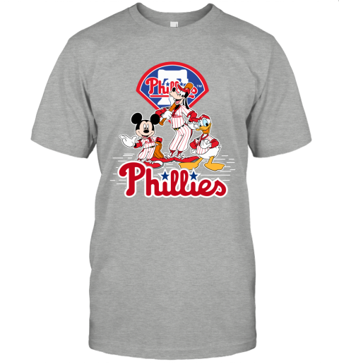 MLB Philadelphia Phillies Mickey Mouse Donald Duck Goofy Baseball T Shirt T- Shirt