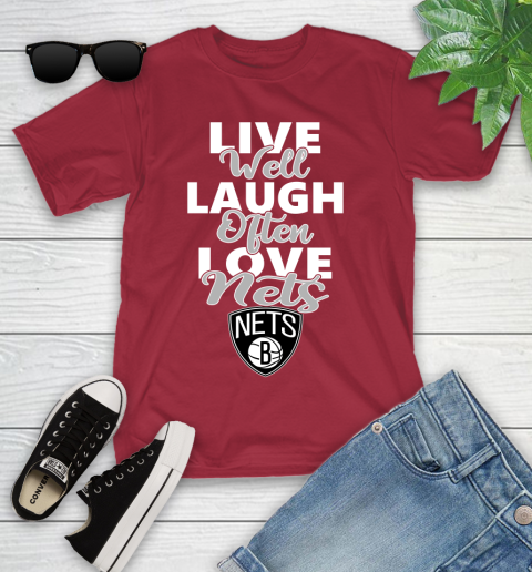 NBA Basketball Brooklyn Nets Live Well Laugh Often Love Shirt Youth T-Shirt 12