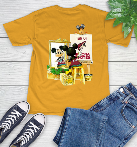 NHL Hockey Arizona Coyotes Mickey Drawing Shirt - Image 3