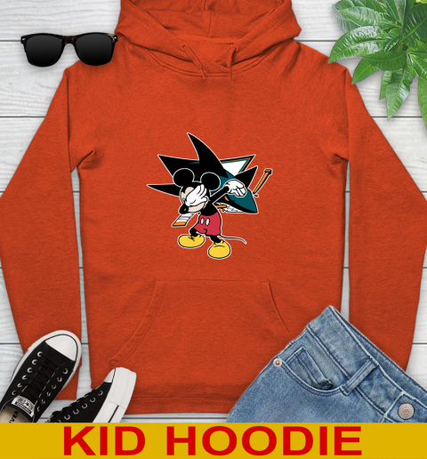 San Jose Sharks NHL Hockey Dabbing Mickey Disney Sports Youth Hoodie 5