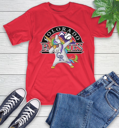 Colorado Rockies MLB Baseball Funny Unicorn Dabbing Sports T-Shirt 10