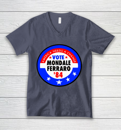 Walter Mondale and Geraldine Ferraro Campaign Button V-Neck T-Shirt 7