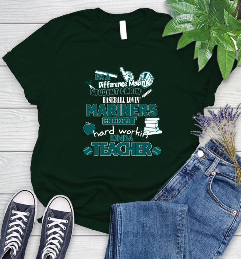 Seattle Mariners MLB I'm A Difference Making Student Caring Baseball Loving Kinda Teacher Women's T-Shirt 6
