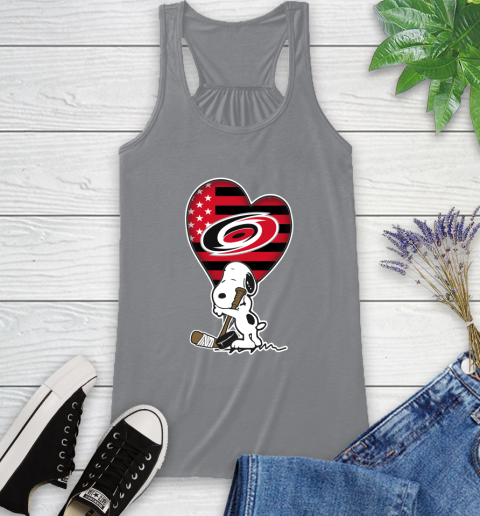 Carolina Hurricanes NHL Hockey The Peanuts Movie Adorable Snoopy Racerback Tank 5