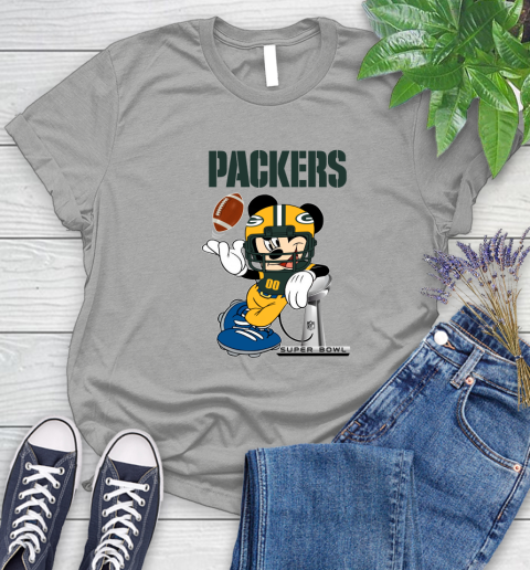 NFL Green Bay Packers Mickey Mouse Disney Super Bowl Football T Shirt Women's T-Shirt 10