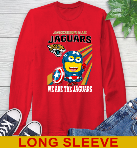 NFL Football Jacksonville Jaguars Captain America Marvel Avengers Minion Shirt Long Sleeve T-Shirt 12