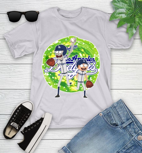 MLB Los Angeles Dodgers Rick And Morty Baseball Sports Youth T-Shirt 4