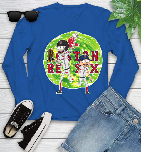 MLB Boston Red Sox Rick And Morty Commissioner's Trophy Baseball Sports Youth Long Sleeve 9