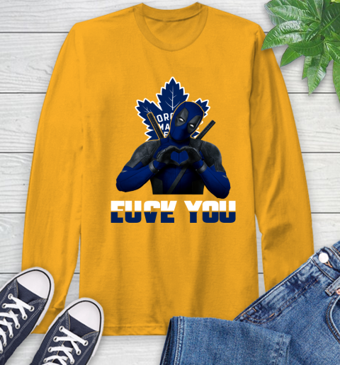 NHL Toronto Maple Leafs Deadpool Love You Fuck You Hockey Sports Long Sleeve T-Shirt 2
