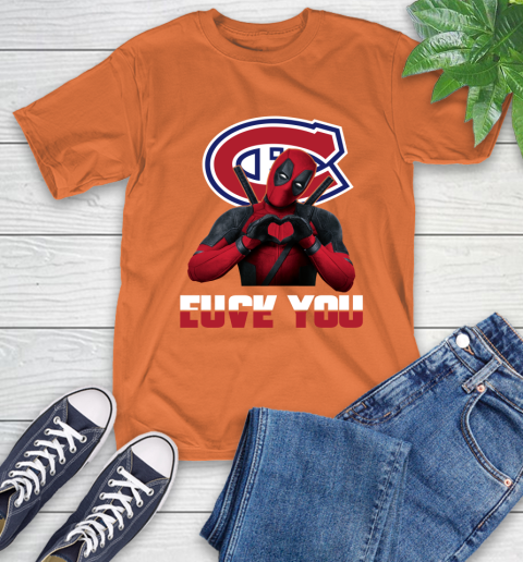 NHL Montreal Canadiens Deadpool Love You Fuck You Hockey Sports T-Shirt 4
