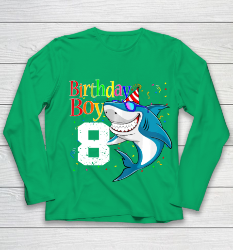 Kids 8th Birthday Boy Shark Shirts 8 Jaw Some Four Tees Boys 8 Years Old Youth Long Sleeve 4