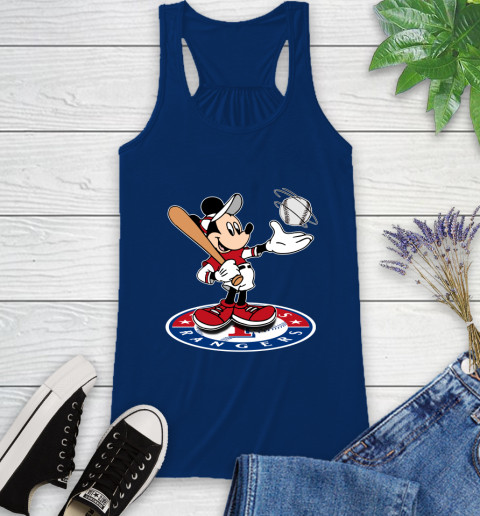 MLB Baseball Texas Rangers Cheerful Mickey Disney Shirt Racerback Tank 8