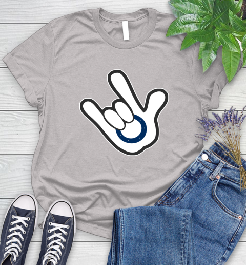 Indianapolis Colts NFL Football Mickey Rock Hand Disney Women's T-Shirt 10
