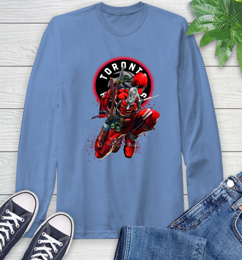 NBA Deadpool Marvel Comics Sports Basketball Toronto Raptors Long Sleeve T-Shirt 11