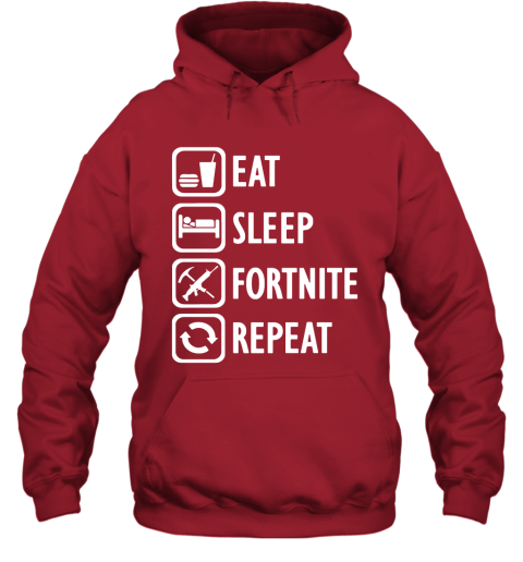 2hmt eat sleep fortnite repeat for gamer fortnite battle royale shirts hoodie 23 front red