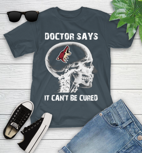 NHL Arizona Coyotes Hockey Skull It Can't Be Cured Shirt Youth T-Shirt 9