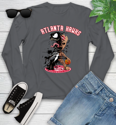NBA Atlanta Hawks Basketball Venom Groot Guardians Of The Galaxy Youth Long Sleeve 8