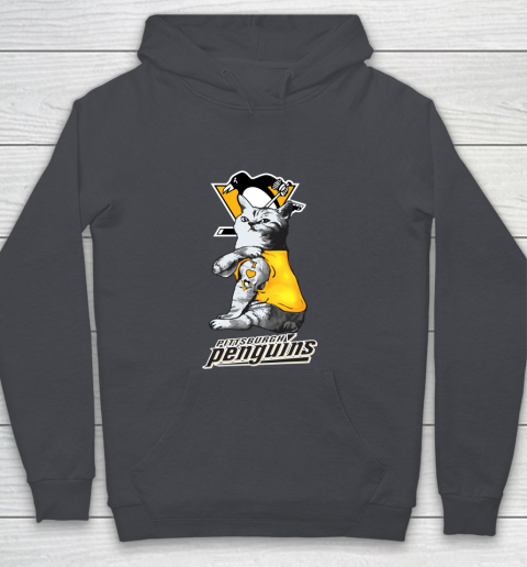 NHL My Cat Loves Pittsburgh Penguins Hockey Youth Hoodie 5