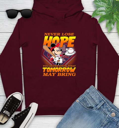 Philadelphia Phillies MLB Baseball Mickey Disney Never Lose Hope Youth Hoodie 7