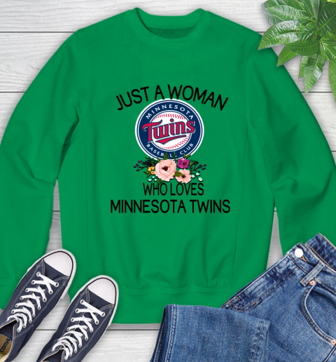 MLB Just A Woman Who Loves Minnesota Twins Baseball Sports Sweatshirt 4