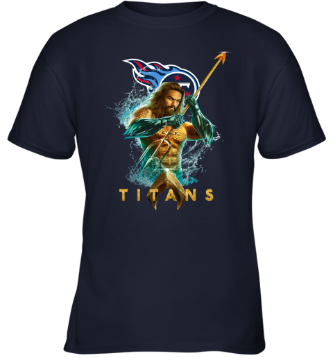 NFL Tennessee Titans Aquaman DC Football Sports URVWmE8S7sU youth t shirt 26 95 151514 front navy