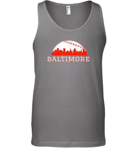 fqxb vintage downtown baltimore md baseball skyline unisex tank 17 front graphite heather
